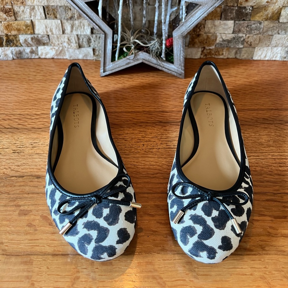 Talbots Canvas Leopard Print Ballet Flat
